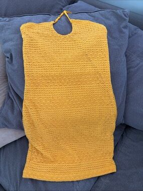 SHEIN Yellow Crochet Halter Knit Dress